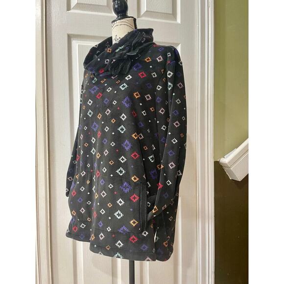 Jasmine & Ginger Sweatshirt crossover Neck Sz X-Large Velvet Kangaroo Pockets - Picture 2 of 16